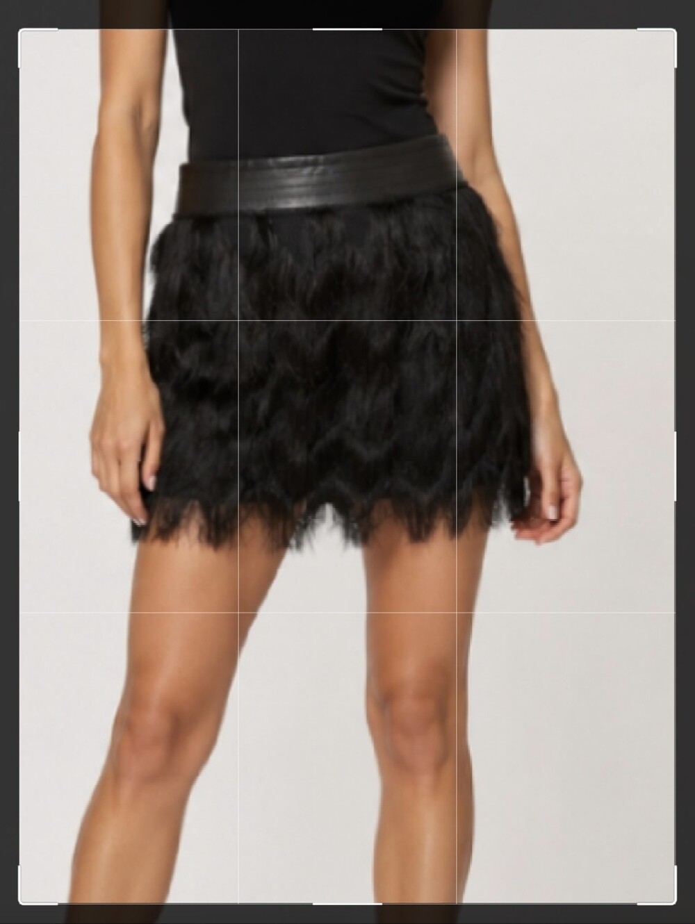 REBECCA MINKOFF FEATHER MINI SKIRT LEATHER WAIST BAND SIZE 0